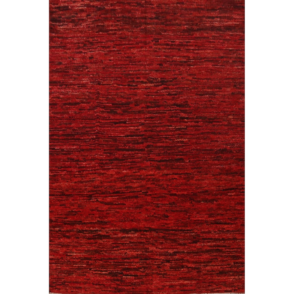 Red Moroccan Oriental Area Rug Handmade Bedroom Wool Carpet - 6'9" x 10'3"