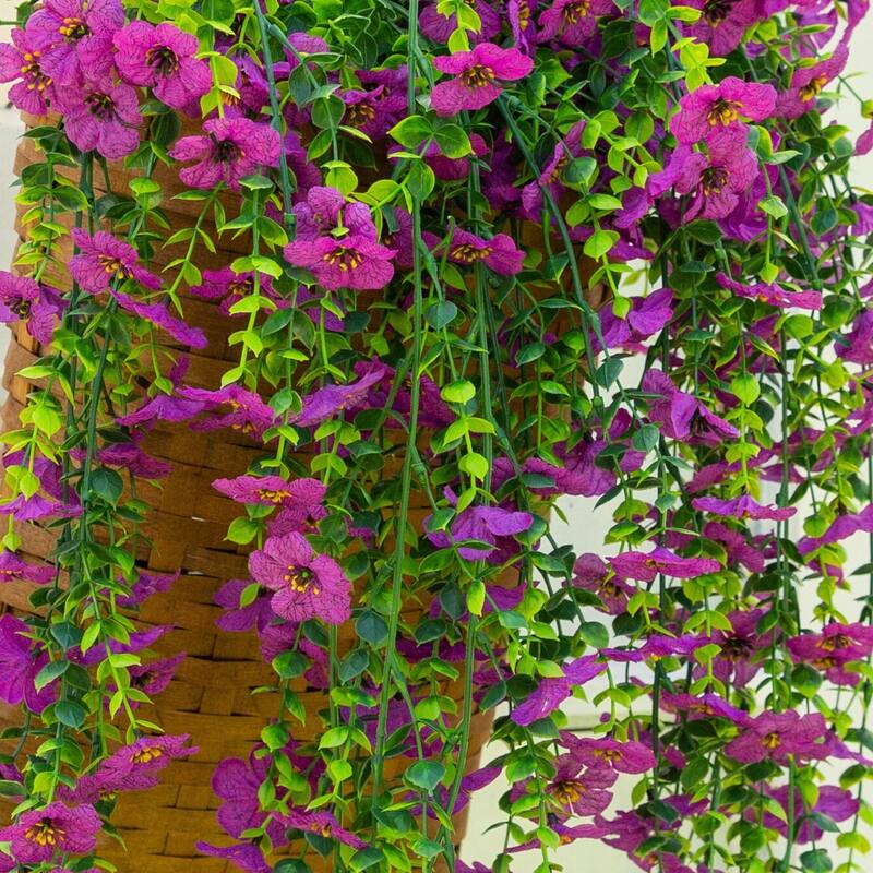 31-in UV Resistant Artificial Daisy Hanging Plant - Set of 6