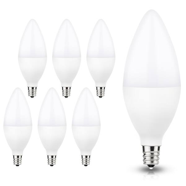 UL-Listed 60-Watt Equivalent 6W C11 Non-Dimmable LED Candle Light Bulb ...