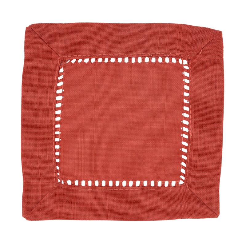 Hemstitched Border Design Dinner Napkins (Set of 12)