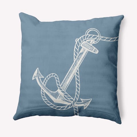 Anchored Nautical Decorative Indoor Pillow