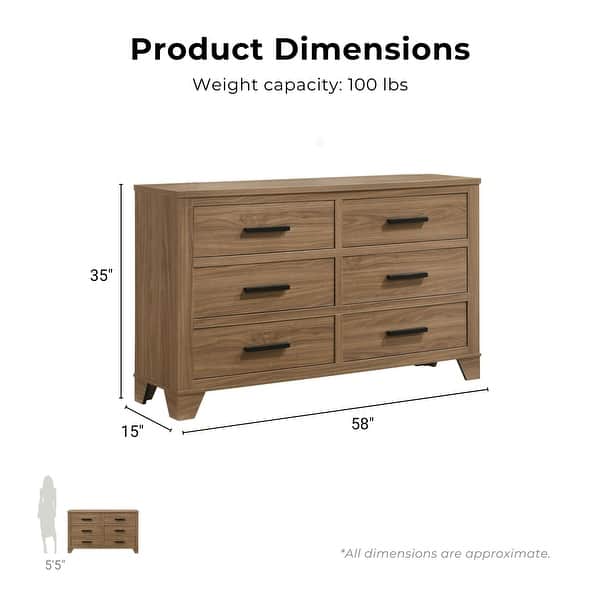 brown chestnut dresser Cranbrook Toasted Chestnut 6-Drawer Dresser