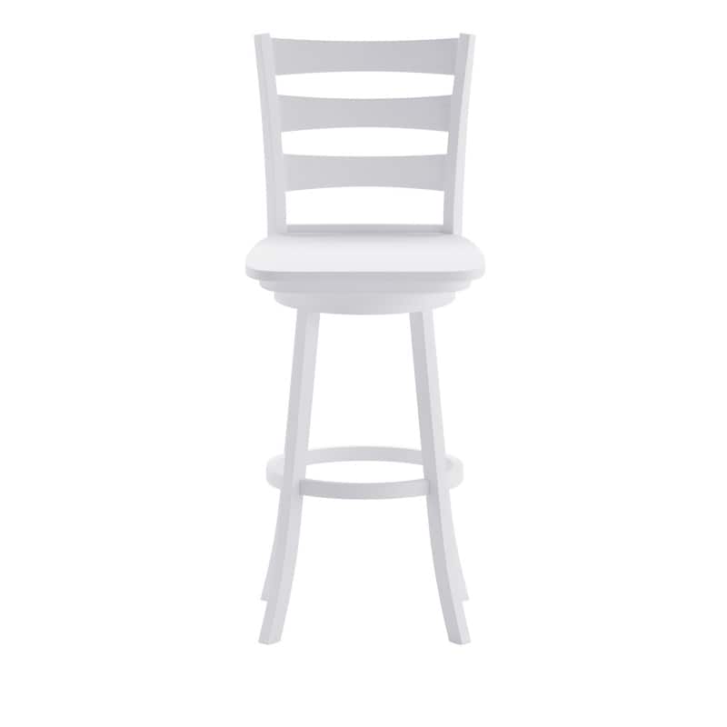 Ladderback Wooden Swivel Bar Stool with Footrest