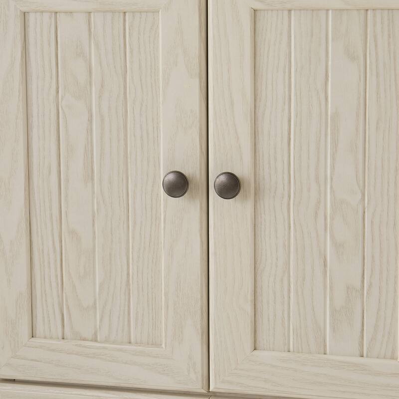 GDF Studio - Farmhouse Corner Cabinet Tall 4-Tier Storage Pantry with 8 Doors.