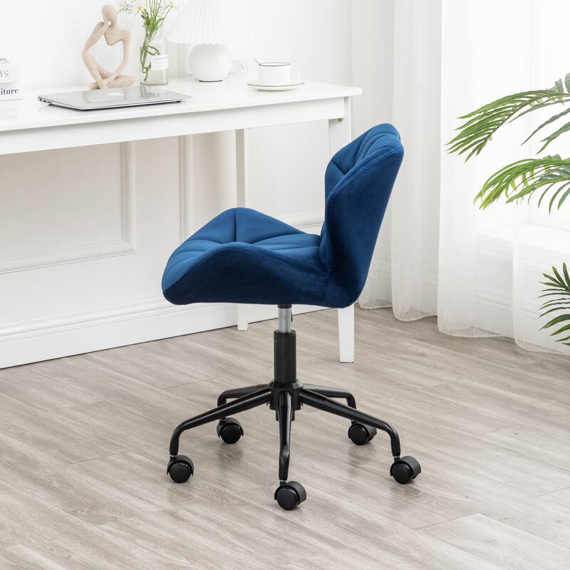 Elegant Tufted Velvet Office Chair with 360° Swivel, Adjustable Height, Memory Foam Cushion, and Ergonomic Back Support