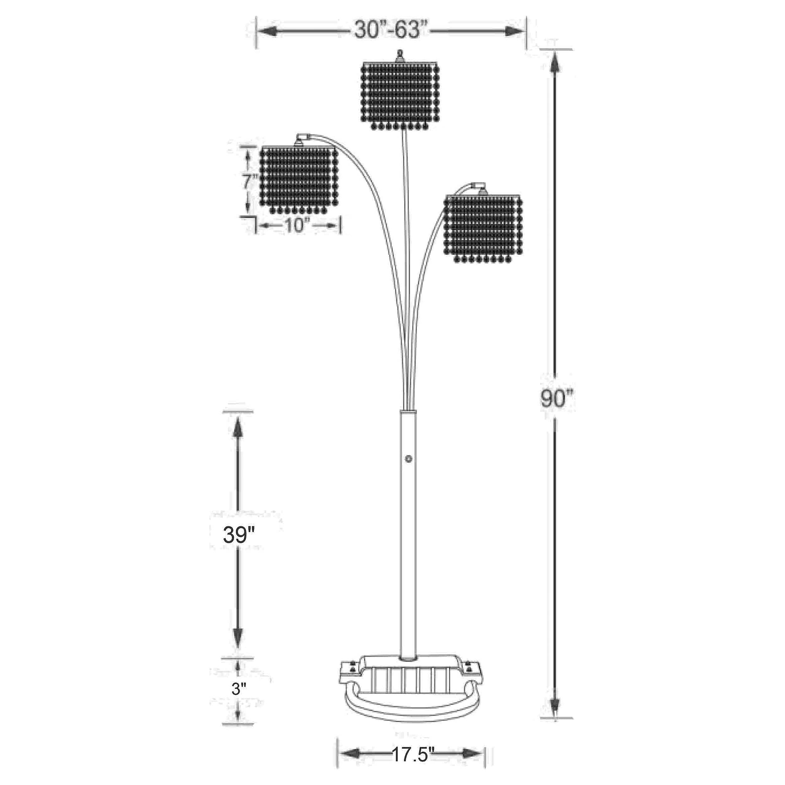 Coaster arc floor lamp with poly crystal shades hot sale