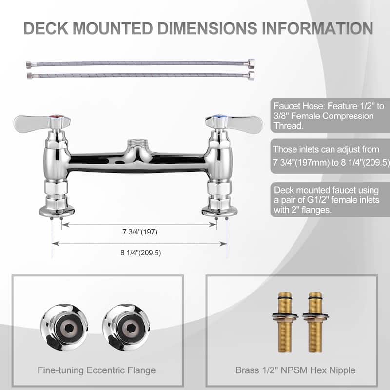 WOWOW Triple Handle Commercial Pull Down Sprayer Kitchen Faucet