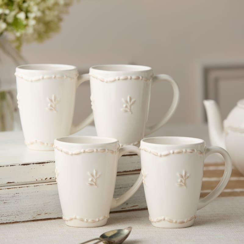 Certified International Heritage Beads 12 oz. Mugs,Set of 4 - 3.5"W x 5"D x 4.5"H