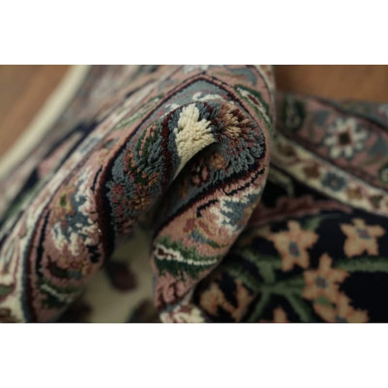 Hand Knotted Oriental 100% Wool Carpet Traditional All-Over Beige & Ivories Kashan Area Rug - 11' 10'' X 9' 0''