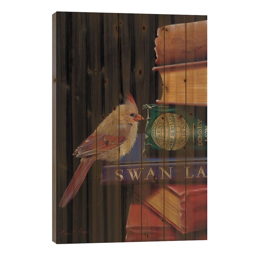 Feathers And Fiction Print On Wood by Camille Engel - Multi-Color