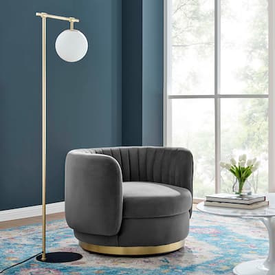 Embrace Tufted Performance Velvet Performance Velvet Swivel Chair