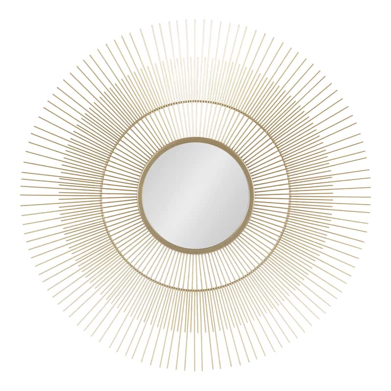 Kate and Laurel Quillet Round Wall Mirror Metal - 26x26 - 26x26 - Gold