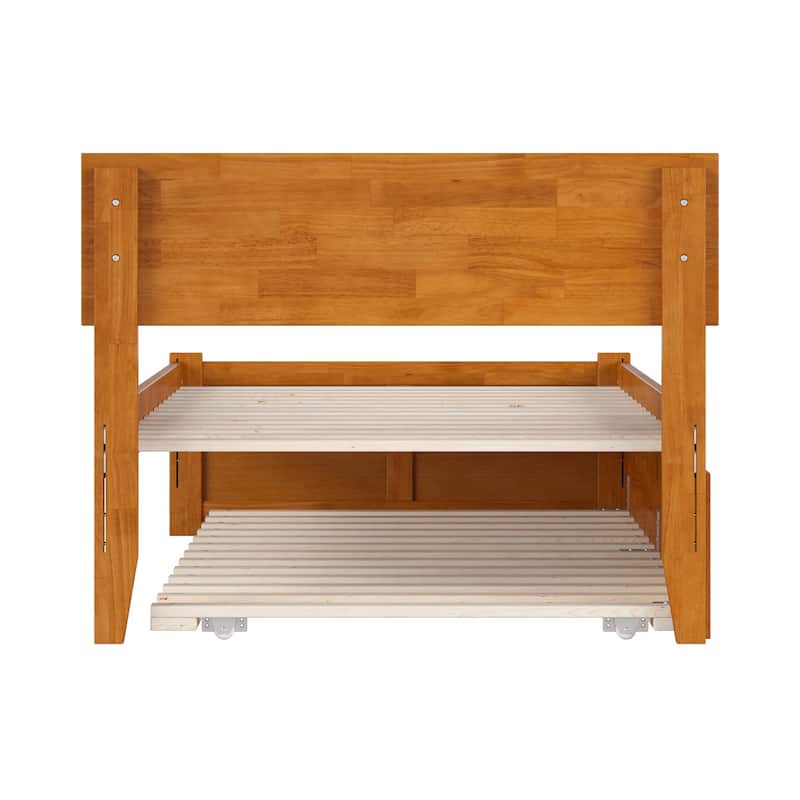 Orlando Platform Bed with Footboard and Twin Trundle Bed