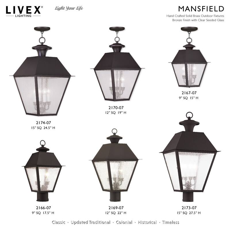 Livex Lighting Mansfield 2 Light 22" High Outdoor Wall Sconce