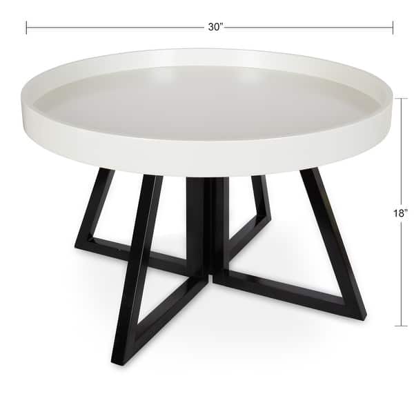 Kate And Laurel Avery 30 Inch Round Coffee Table Overstock 20105500 Black White