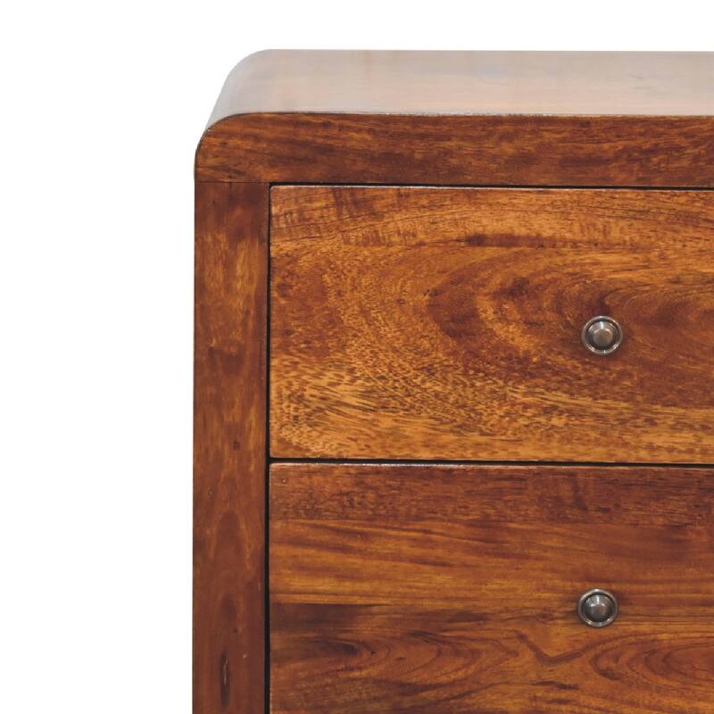 Artisan Furniture Mango Solid Wood Naya Nightstand ,Brown,3 Drawers