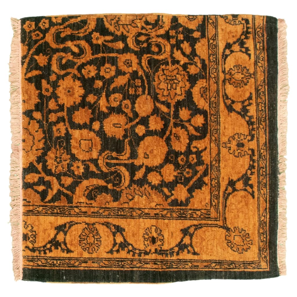 Hand-knotted Chobi Finest Navy Wool Rug - 3'1 x 3'1