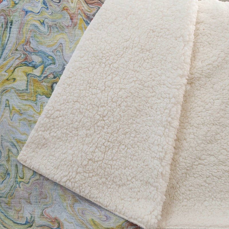 Premium Machine Washable Abstract Watercolor Sherpa Throw Blanket