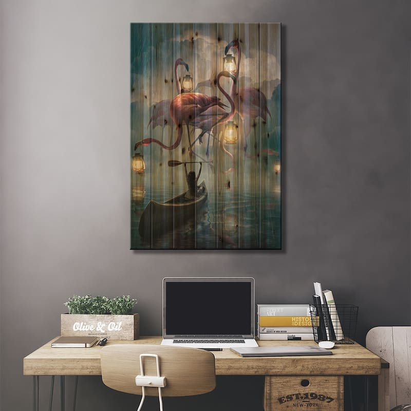 Uncharted Waters Print On Wood by Adam Cousins - Multi-Color