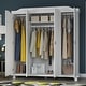 preview thumbnail 2 of 18, Palace Imports 100% Solid Wood Kyle 4-Door Wardrobe Armoire with Solid Wood or Mirrored Doors
