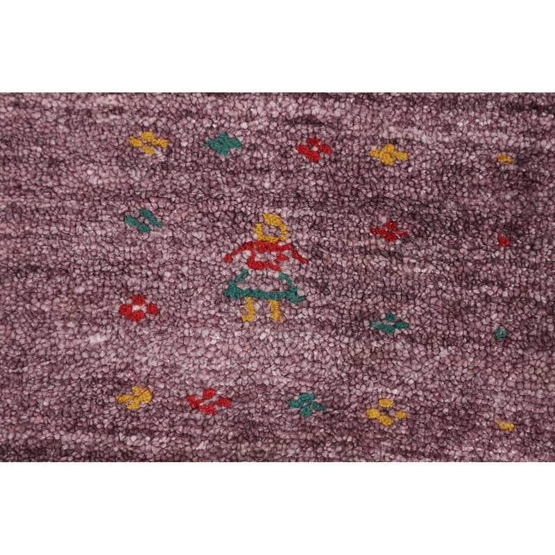 Purple Light Gabbeh Indian Square Area Rug Silk Carpet - 10'0" X 9'8"