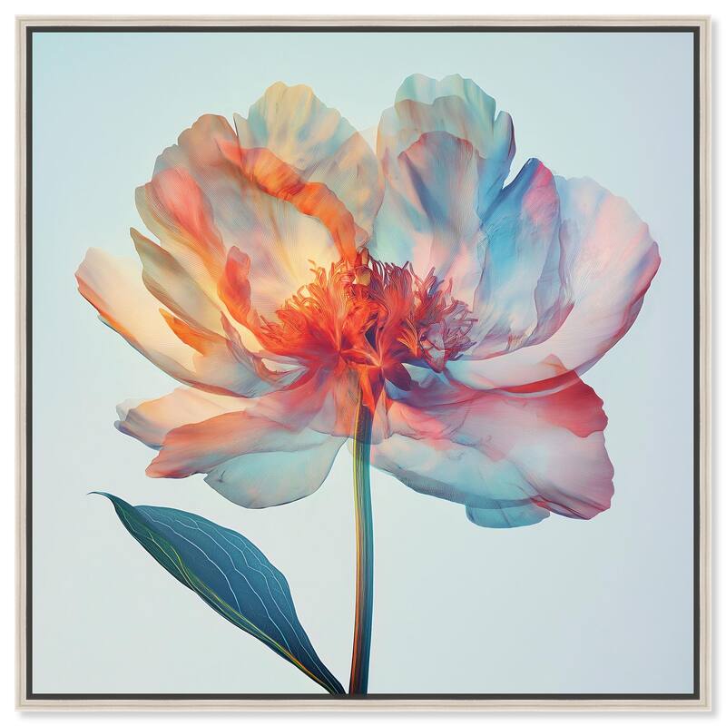 Peony Phases Canvas by Art Remedy - Silver - 12" x 12"