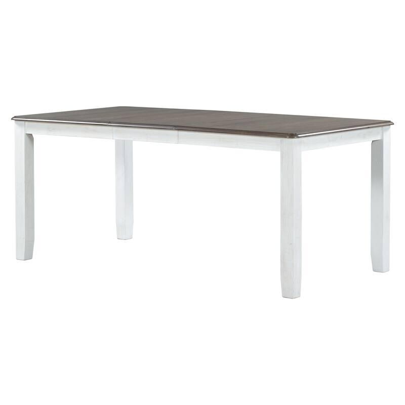 Retro Style 7-Piece Dining Table Set with Extendable Table and 6 Upholstered Chairs