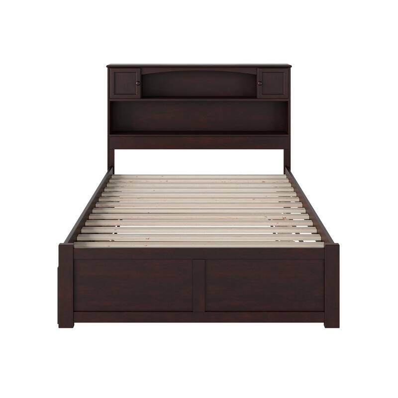 AFI Newport Full Size Platform Bed with Footboard & Full Trundle