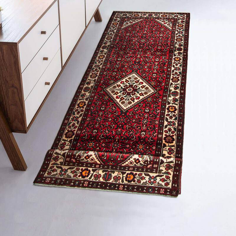 ECARPETGALLERY Hand-knotted Andelz Red Wool Rug - 3'7 x 10'4