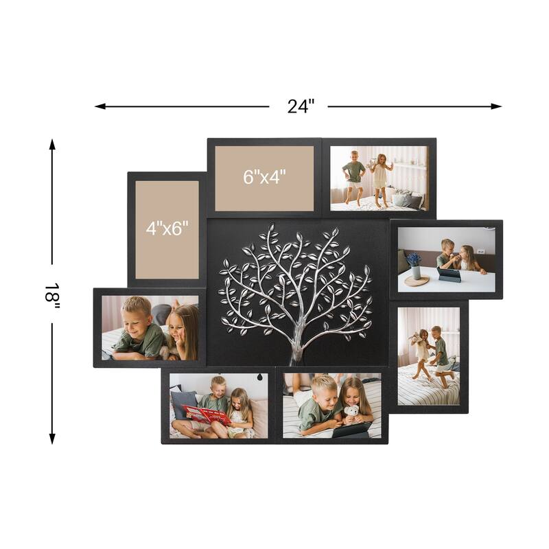 HELLO LAURA 8 Opening 4x6 Picture Frame Collage Family Tree Wall Hanging