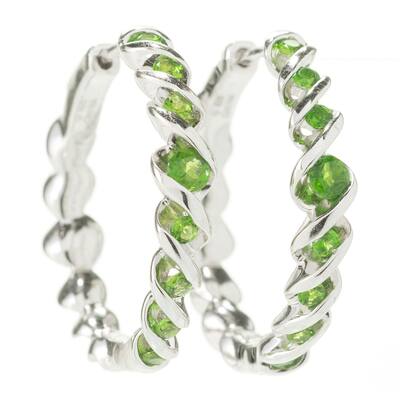 925 Sterling Silver Chrome Diopside Earrings