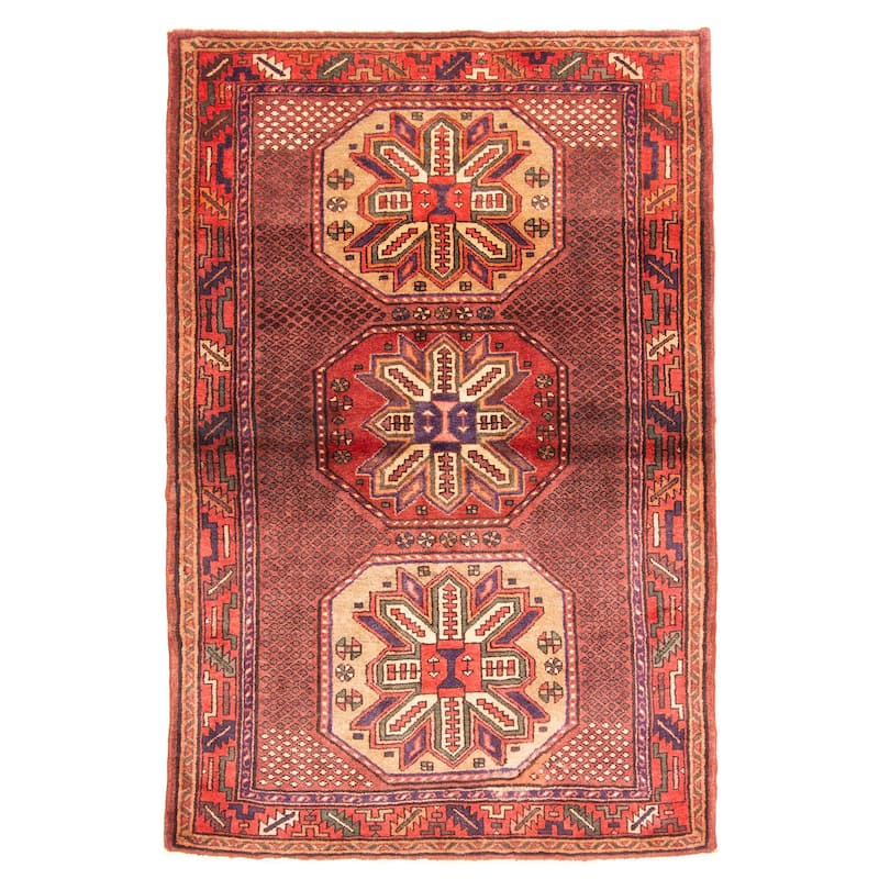 ECARPETGALLERY Hand-knotted Konya Anatolian Red Wool Rug - 4'4 x 6'5
