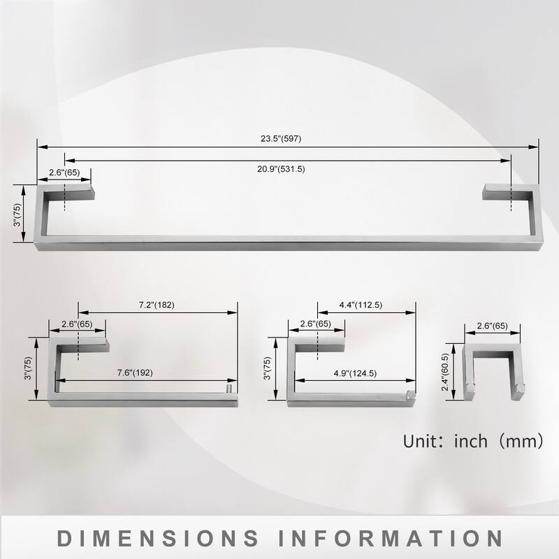 WOWOW Modern Style 4-Piece Bathroom Hardware Set with Installation Accessories