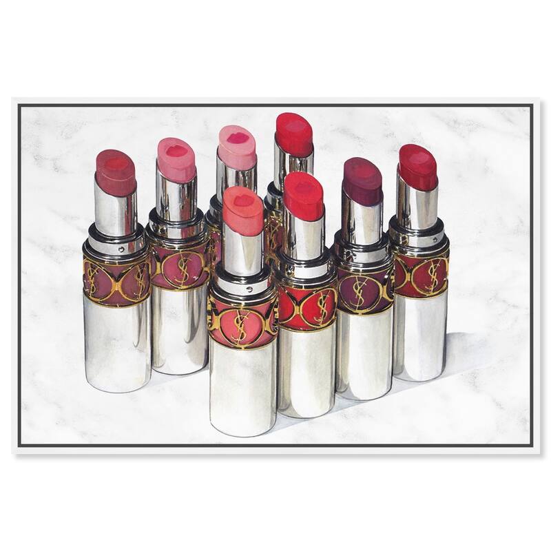 Doll Memories - Lipsticks 22 Canvas by Art Remedy - White - 54" x 36"