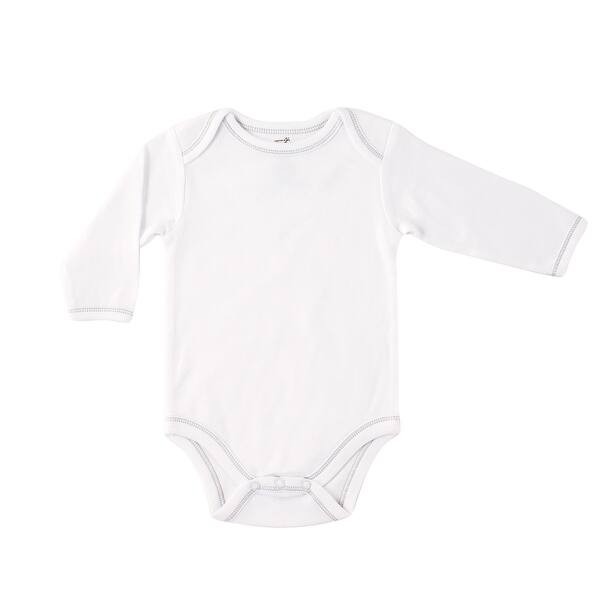 slide 1 of 1, Touched by Nature Baby Unisex Organic Cotton Bodysuits, White Long-Sleeve 1 Pack 0-3 Months - White Long-Sleeve 1 Pack