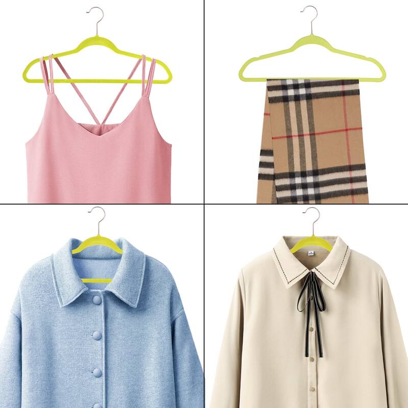 100 Pack Hanger Sets Heavy Duty Velvet Hangers Non Slip &Ultra Thin, Six Colors Option Clothes Hangers