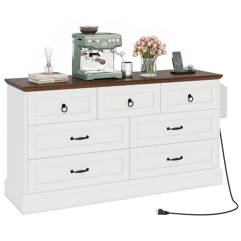 Moasis 7 Drawers Dresser Chest of Drawers Storage Organizer For Bedroom