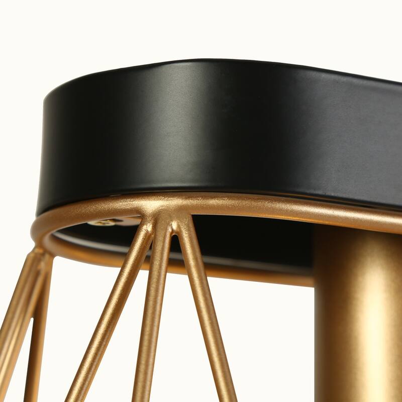 Modern Luxury 5-light Chandelier Black Gold Kitchen Island Light with Geometric Line Design for Dining Room