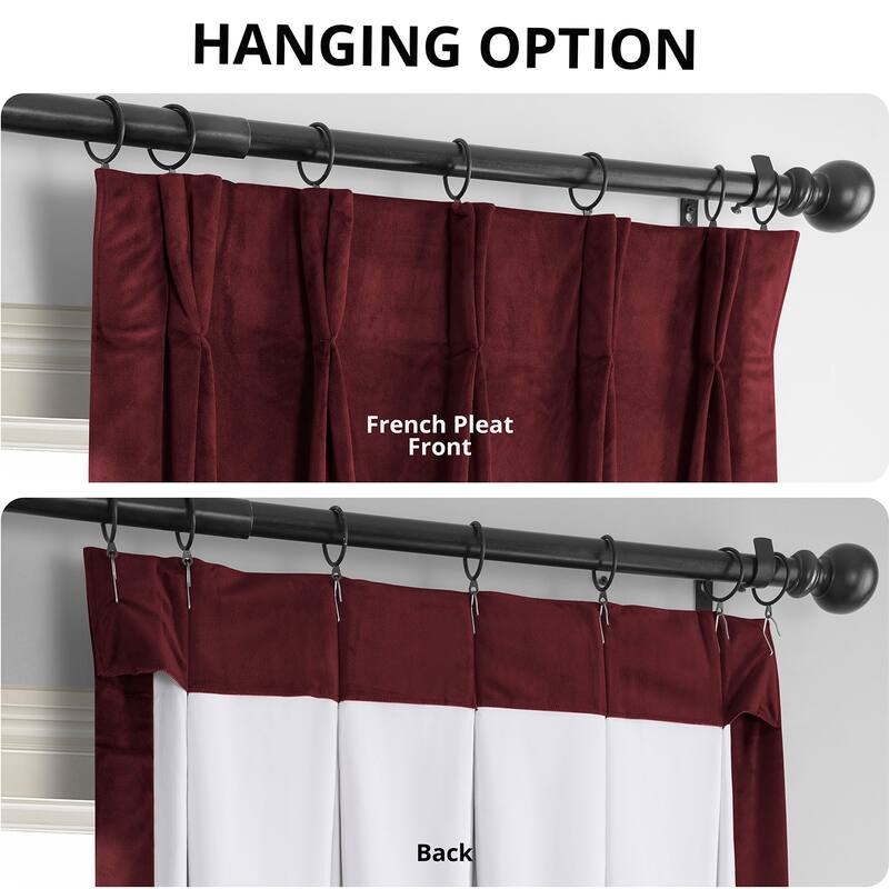Exclusive Fabrics Signature Pleated Blackout Velvet Curtain (1 Panel)