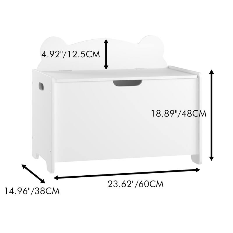 Kids Toy Box,Children Wooden Organizer Storage Chest With Safety Hinged Lid For Ages 2+
