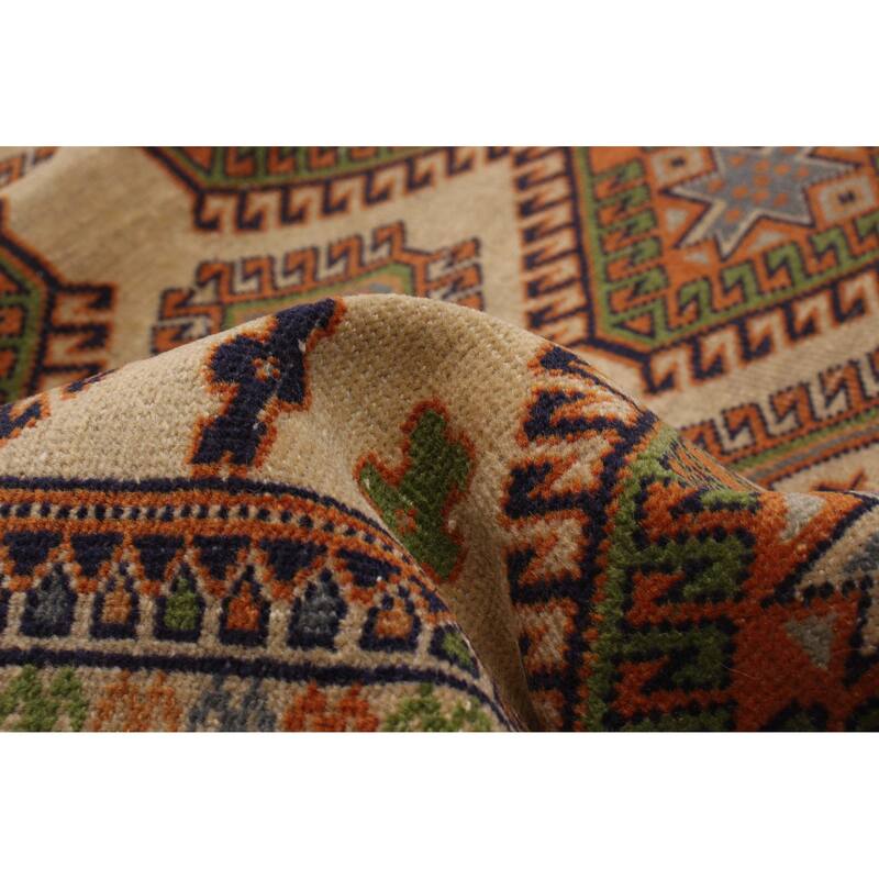 ECARPETGALLERY Hand-knotted Teimani Cream Wool Rug - 4'4 x 5'7