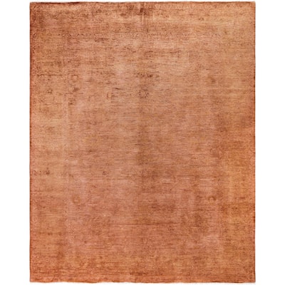 Overdyed One-of-a-Kind Hand-Knotted Area Rug - Brown - 8' 1" x 9' 10"