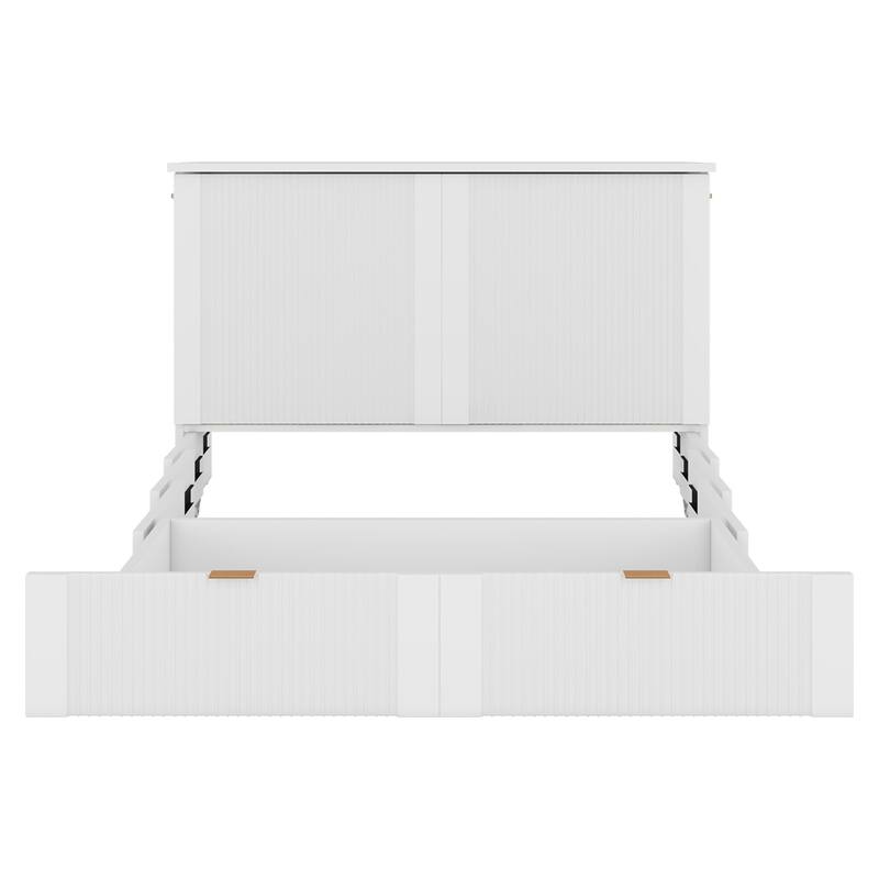 Full Size Murphy Wall Bed with Drawer and a Set of Sockets & USB Ports