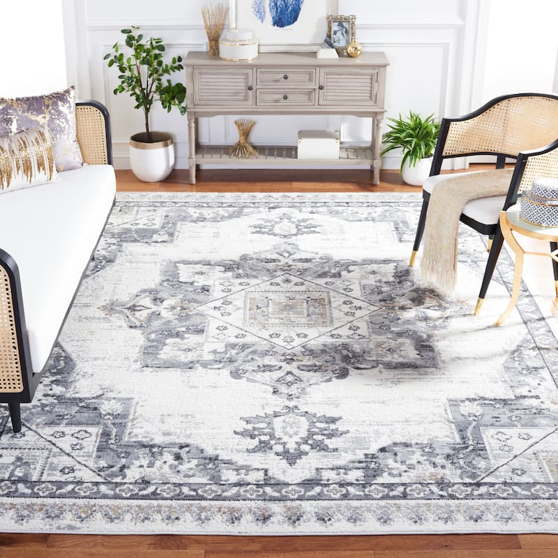 SAFAVIEH Shivan Minah Oriental Medallion Rug - 8' x 10' - Ivory/Grey