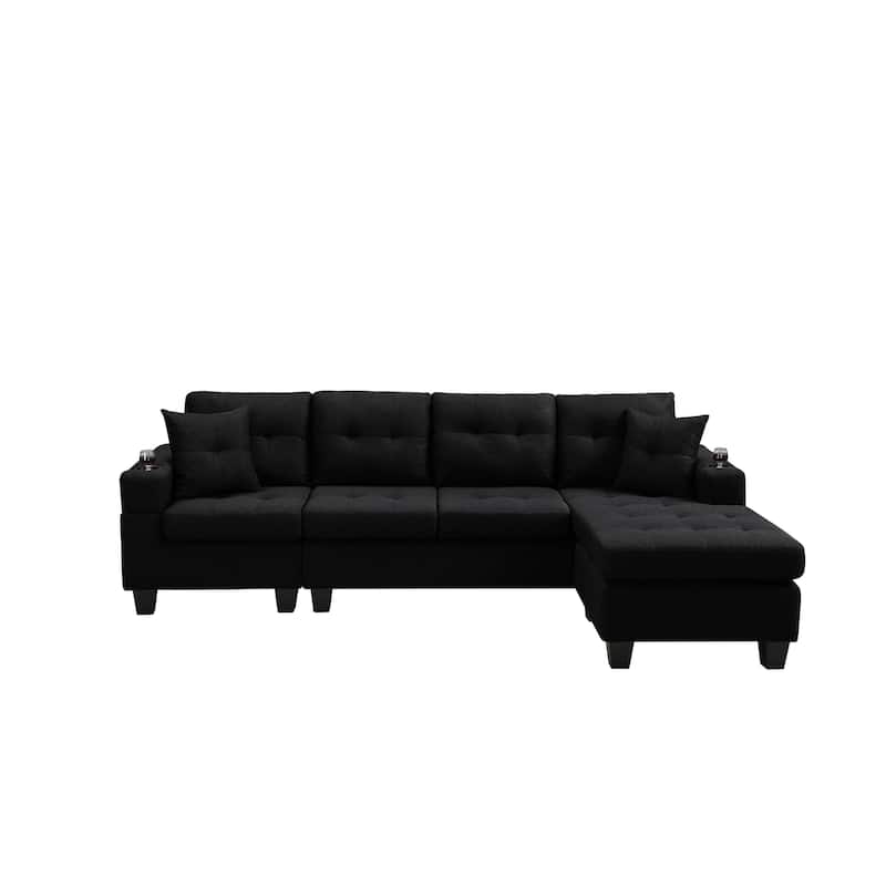 Comfortable and relaxing sofa,interchangeable left and right - Black