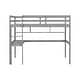 preview thumbnail 12 of 24, Elegant Twin Loft Kids Bed with Desk,Storage Shelves,Guardrail,Ladder