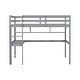 preview thumbnail 12 of 11, Grey Twin Size Wood Loft Bed with Desk, Shelves, and Guardrail