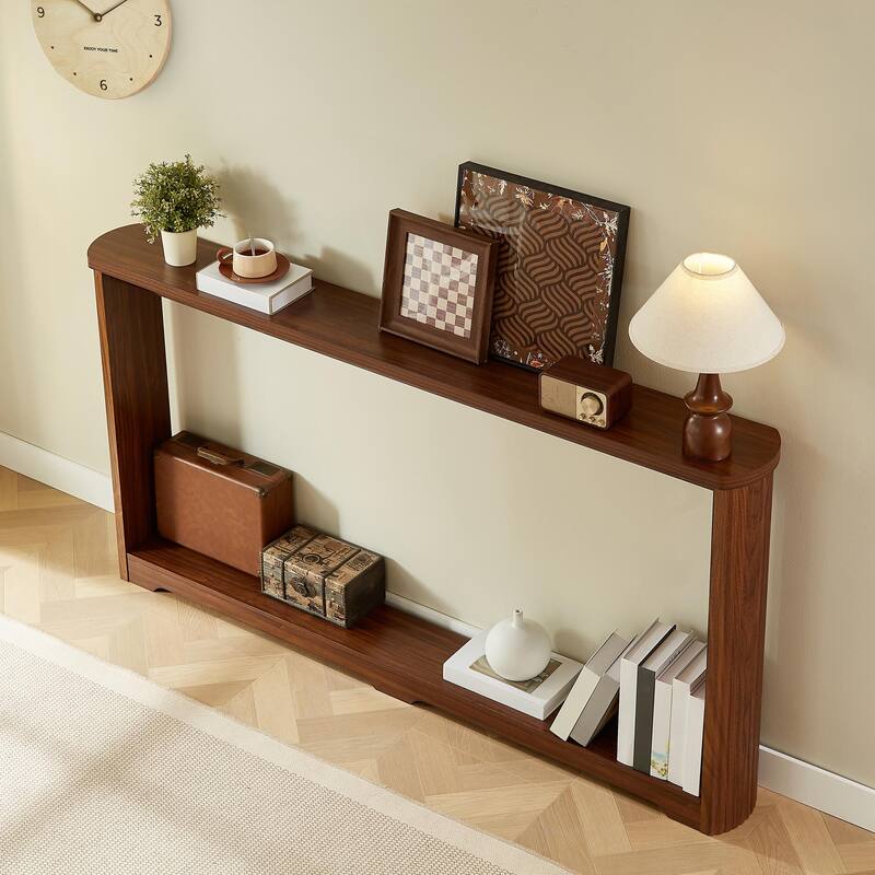 70.1" Corrugated Texture Storage Table for Entranceways