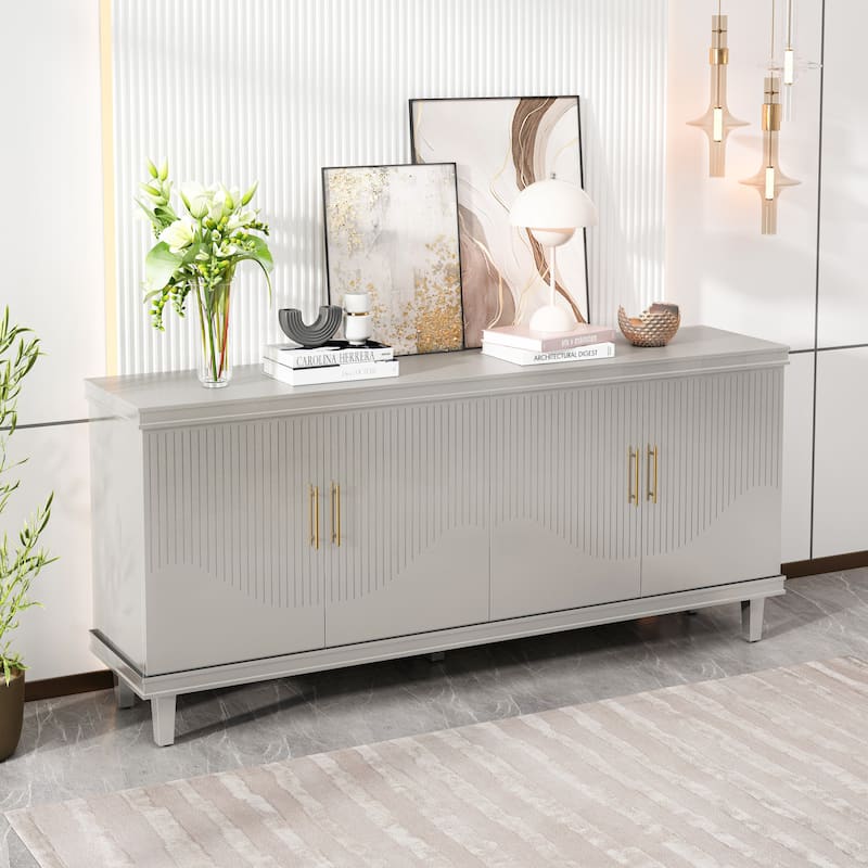 4-Door Cabinet,for Living Room,Kitchen,Bedroom - Champagne