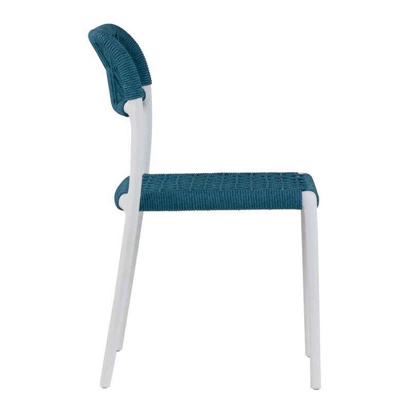 Belen Bates Blue White Outdoor Dining 2 Seats Set